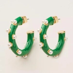 Kate Spade X Target Green Hoop Polka Dot Earrings